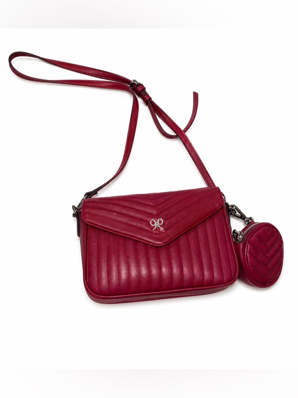 Nine West Quilted Crossbody Bag in Berry
